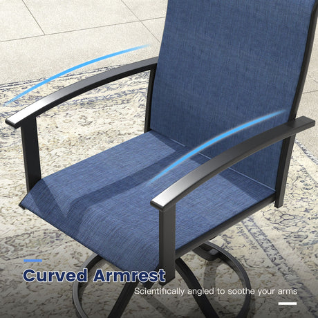 Vicllax Juego de sillas de comedor para patio de 2/4/6, silla de comedor giratoria para exteriores con respaldo alto 