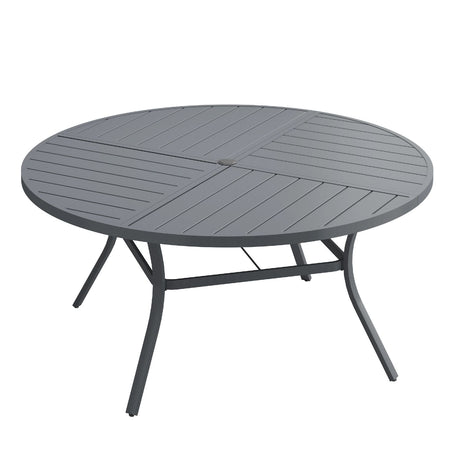 Vicllax Round Patio Dining Table for 4/6/8, Outdoor Large Metal Table
