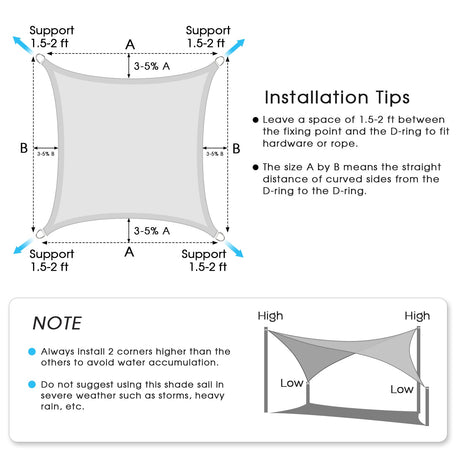 Vicllax Tela para sombra solar 90% de tamaño personalizado, tela para sombra, panel de privacidad para sombra 