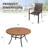 Vicllax 9 Pieces Outdoor Dining Set, 53" Round Table and 8 Stackable Armchairs