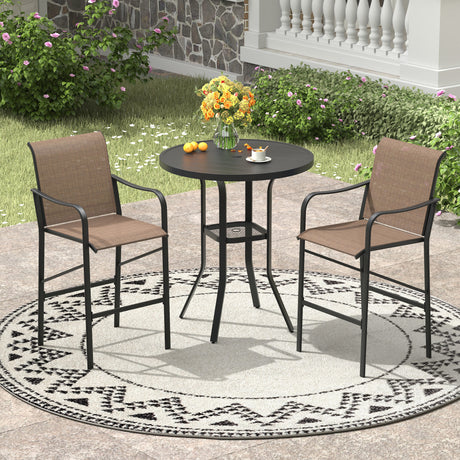 Vicllax 3/5 PCS Outdoor Bar Set, Patio High Bar Chairs and Round Bar Table