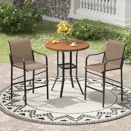 Vicllax 3/5 PCS Outdoor Bar Set, Patio High Bar Chairs and Round Bar Table