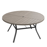 Vicllax Round Patio Dining Table for 4/6/8, Outdoor Large Metal Table