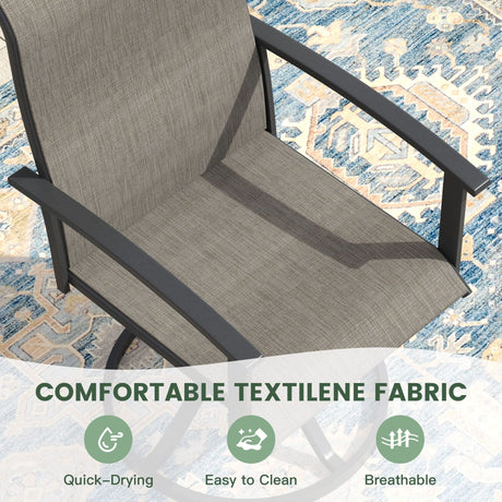 Vicllax Juego de comedor para patio de 5 piezas, mesa de comedor redonda de 42" y sillas giratorias para exterior 