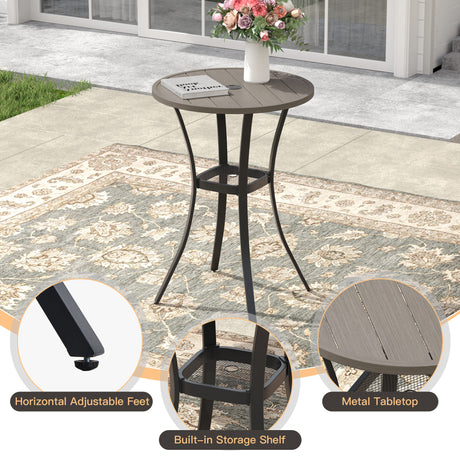 Vicllax 3/5 PCS Outdoor Bar Set, Patio High Bar Chairs and Round Bar Table