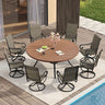 Vicllax 7/9 Pieces Outdoor Dining Set with Patio Round Dining Table and Swivel Chairs