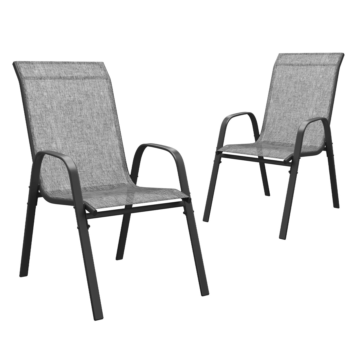 Vicllax Horizon Stackable Outdoor Contoured Sling Chair, Set of 2/4
