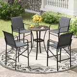 Vicllax 3/5 PCS Outdoor Bar Set, Patio High Bar Chairs and Round Bar Table