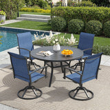 Vicllax 360° Outdoor Swivel Chairs with Ergonomic Armrests, Available in Sets of 2/4/6