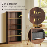 Vicllax Wooden Bookcase, 3/4/5 Shelf Display Open Bookshelves for Home Office