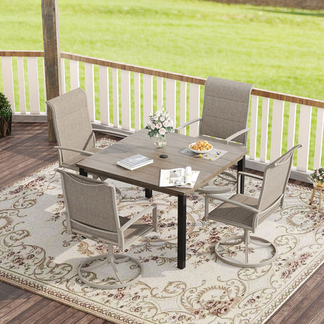Vicllax 5-Piece Outdoor Furniture Set, Outdoor Dining Set for Lawn Garden