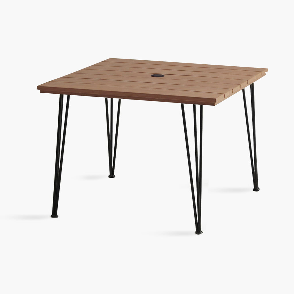outdoor wood like metal dining table square for 4 6