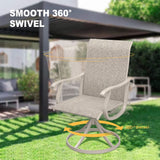 Vicllax 9 Pieces Outdoor Dining Set, 59.8" Metal Round Dining Table and Premium Swivel Chairs