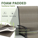 VICLLAX 5 PCS Patio Dining Table Set, Round Metal Table with Shelf and Padded Swivel Chair