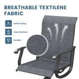 Vicllax 7/9 Pieces Outdoor Dining Set with Black Metal Rectangular Table and Textilene Swivel Chair