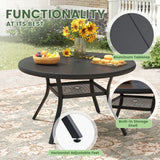 VICLLAX 5/7 Pieces Outdoor Dining Set, Swivel Dining Chairs Set of 4/6 and Round Patio Table