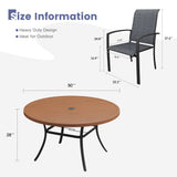 Vicllax 7-Piece Outdoor Dining Set, 50” Round Metal Table & Skyline Stackable  Chair