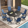 Vicllax 7/9 Pieces Outdoor Dining Set with Patio Round Dining Table and Swivel Chairs