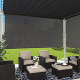 Vicllax Premium Patio Sun Blocking Roller Shade, Solar Shade with Aluminum Valance