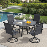 Vicllax 360° Outdoor Swivel Chairs with Ergonomic Armrests, Available in Sets of 2/4/6