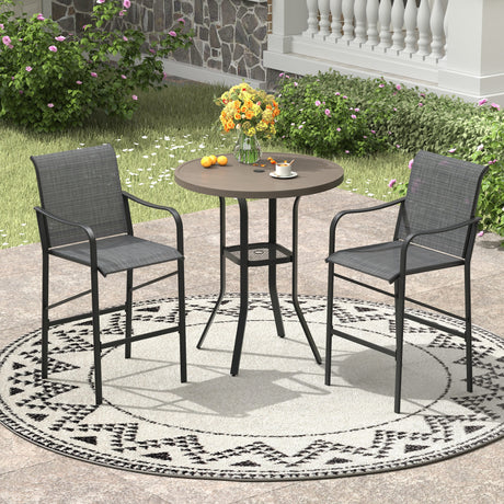 Vicllax 3/5 PCS Outdoor Bar Set, Patio High Bar Chairs and Round Bar Table