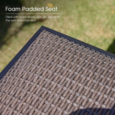 Vicllax 3/5 PCS Outdoor Swivel Bar Set, Patio Wicker Bar Chairs and Round Bar Table