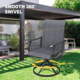 Vicllax 7 Pieces Outdoor Dining Set, 53.1" Metal Round Dining Table and Premium Swivel Chairs