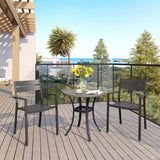 Vicllax Mesa auxiliar redonda de metal para exterior con estante de almacenamiento