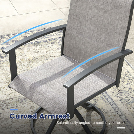 Vicllax Juego de sillas de comedor para patio de 2/4/6, silla de comedor giratoria para exteriores con respaldo alto 