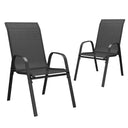 Vicllax Horizon Stackable Outdoor Contoured Sling Chair, Set of 2/4