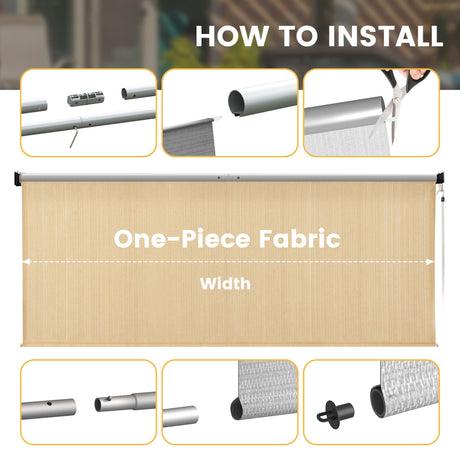 Vicllax Persianas enrollables con bloqueo solar para exteriores, persianas enrollables para patio