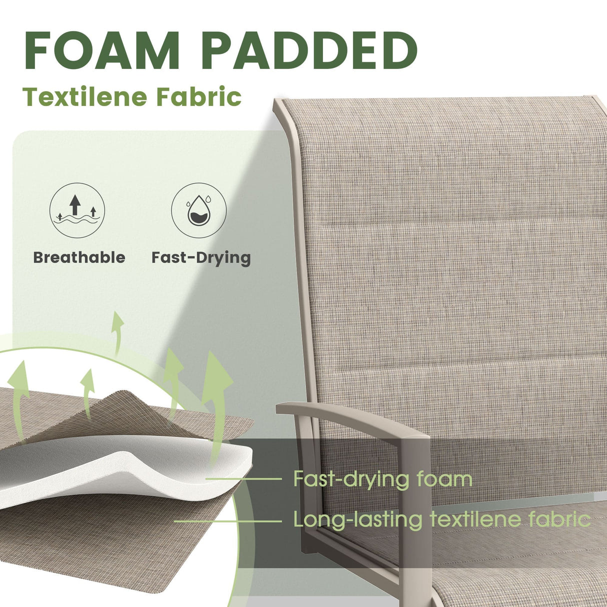 VICLLAX 5 PCS Patio Dining Table Set, Round Metal Table with Shelf and Padded Swivel Chair