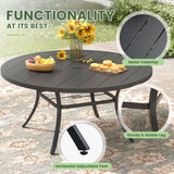 Vicllax Outdoor Dining Set for 8 People, Patio 60" Round Table with 8 Swivel Chairs