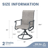 Vicllax 7 Pieces Outdoor Dining Set, 53.1" Metal Round Dining Table and Premium Swivel Chairs