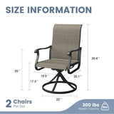 Vicllax 7 Pieces Outdoor Dining Set, 53.1" Metal Round Dining Table and Premium Swivel Chairs