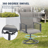 Vicllax 9 Pieces Outdoor Dining Set, Metal Round Table and Premium Paddad Swivel Chairs