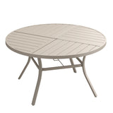 Vicllax Round Patio Dining Table for 4/6/8, Outdoor Large Metal Table