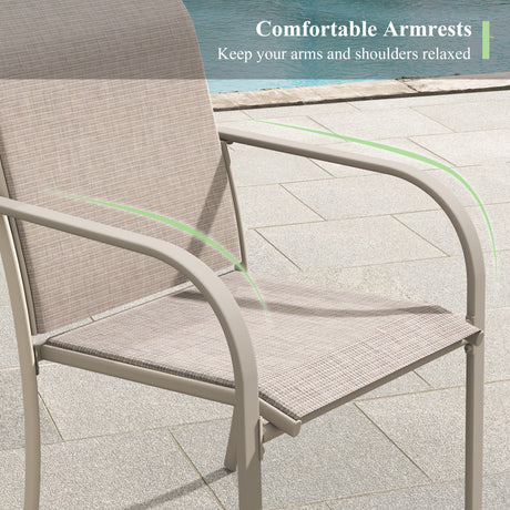 VICLLAX 11-Pcs Outdoor Dining Set, 63” Round Metal Table with Umbrella Hole & 10 Stackable  Chairs