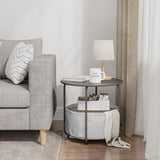 Vicllax Metal Round Side Table, Outdoor/Indoor End Table with Storage