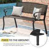 Vicllax Outdoor Garden Bench, Waterproof Patio Metal Bench