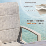 Vicllax 5 Pieces Outdoor Dining Set with Square Table and Padded Swivel Chairs