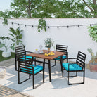 outdoor dining set patio dining table for 4 6 and metal chairs with cushion