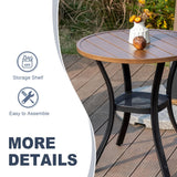 Vicllax 3-Piece Patio Bistro Set, Outdoor Swivel Chairs and Metal Round Table