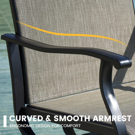 Vicllax Outdoor Dining Table Set of 4/8, Plastic Round Table 41.7" / 56.3" with Swivel Dining Chairs