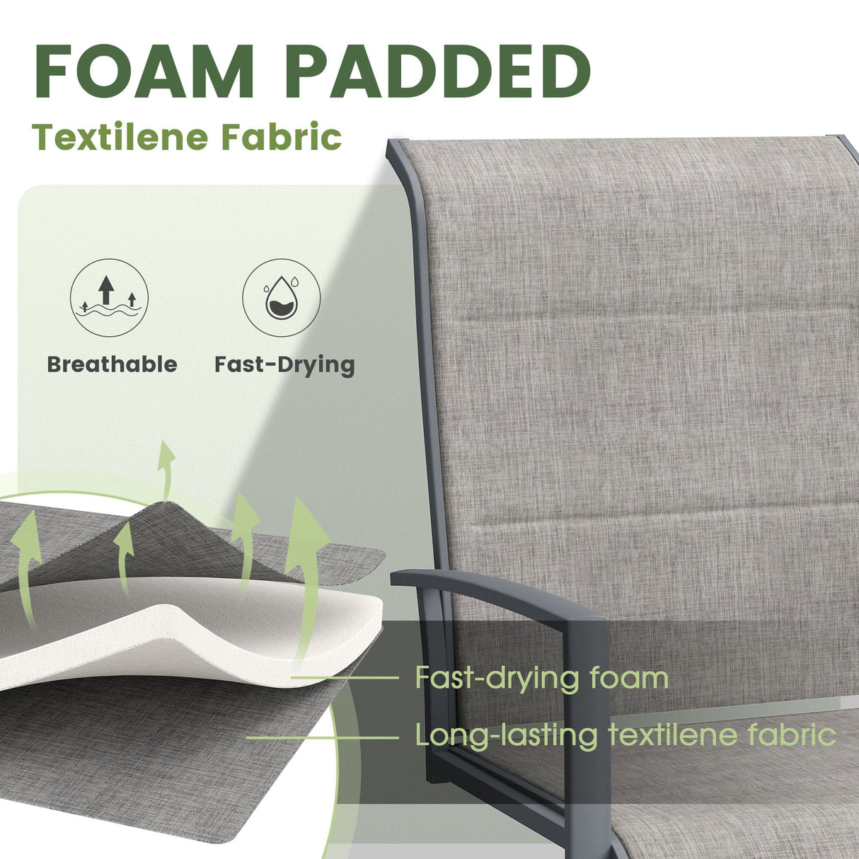 VICLLAX 5 PCS Patio Dining Table Set, Round Metal Table with Shelf and Padded Swivel Chair