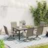 Vicllax 7-Piece Patio Dining Set, Patio Swivel Chairs and 63‘’ Outdoor Dining Table