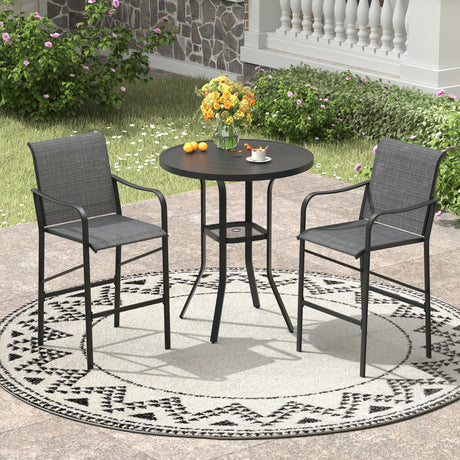 Vicllax 3/5 PCS Outdoor Bar Set, Patio High Bar Chairs and Round Bar Table