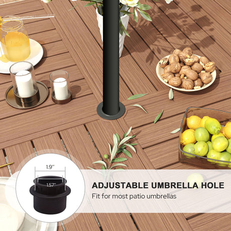 Mesa de comedor de escritorio Vicllax para exteriores de metal negro similar a la madera