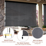Vicllax Roller Shade, Patio Cordless Sun Blocking Roller Shade with Aluminum Valance