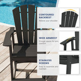 Vicllax Outdoor HDPE Adirondack Bar Chair, Patio Bar Stools with Umbrella Hole